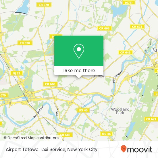 Mapa de Airport Totowa Taxi Service