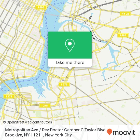 Mapa de Metropolitan Ave / Rev Doctor Gardner C Taylor Blvd, Brooklyn, NY 11211