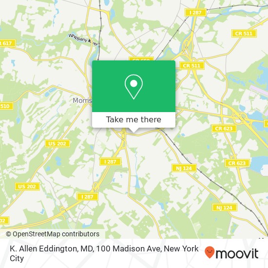 Mapa de K. Allen Eddington, MD, 100 Madison Ave