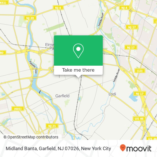 Mapa de Midland Banta, Garfield, NJ 07026