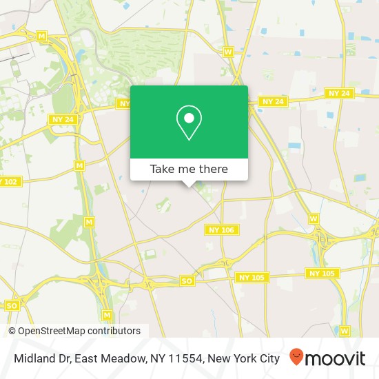 Mapa de Midland Dr, East Meadow, NY 11554
