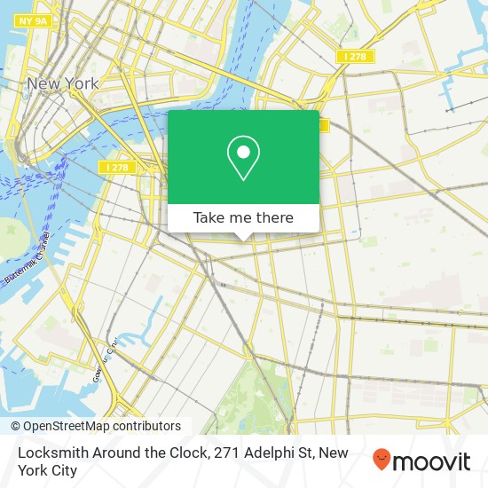 Locksmith Around the Clock, 271 Adelphi St map