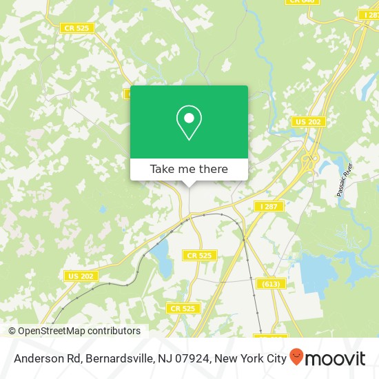 Mapa de Anderson Rd, Bernardsville, NJ 07924