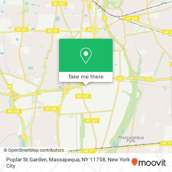 Mapa de Poplar St Garden, Massapequa, NY 11758