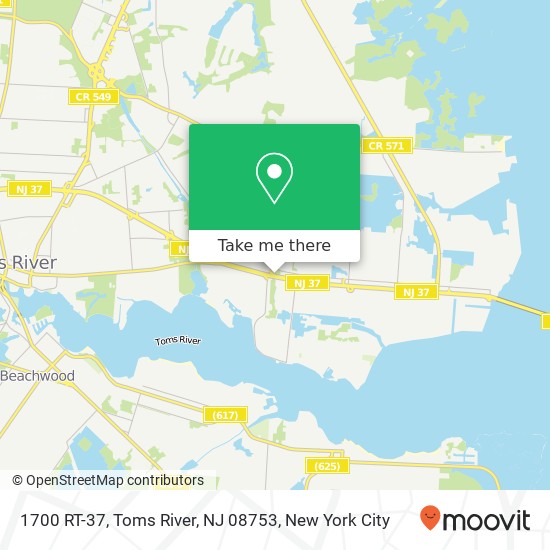 Mapa de 1700 RT-37, Toms River, NJ 08753