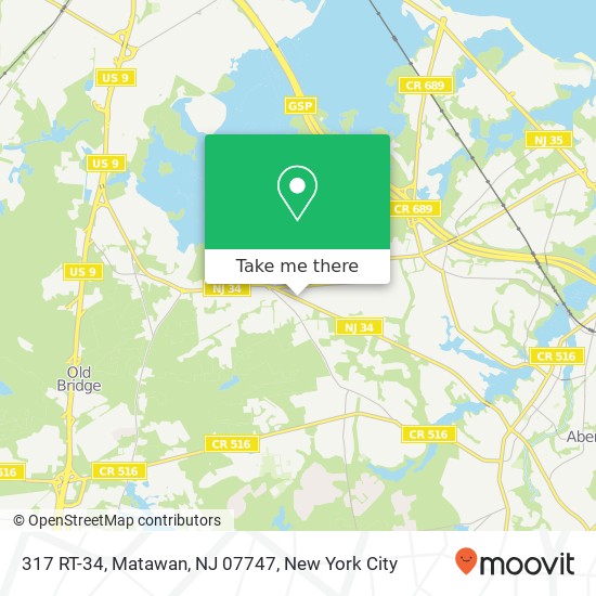 Mapa de 317 RT-34, Matawan, NJ 07747