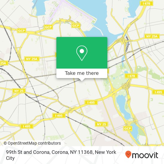 99th St and Corona, Corona, NY 11368 map