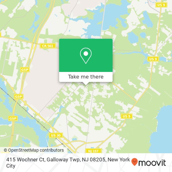 Mapa de 415 Wochner Ct, Galloway Twp, NJ 08205