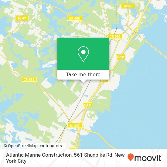 Atlantic Marine Construction, 561 Shunpike Rd map