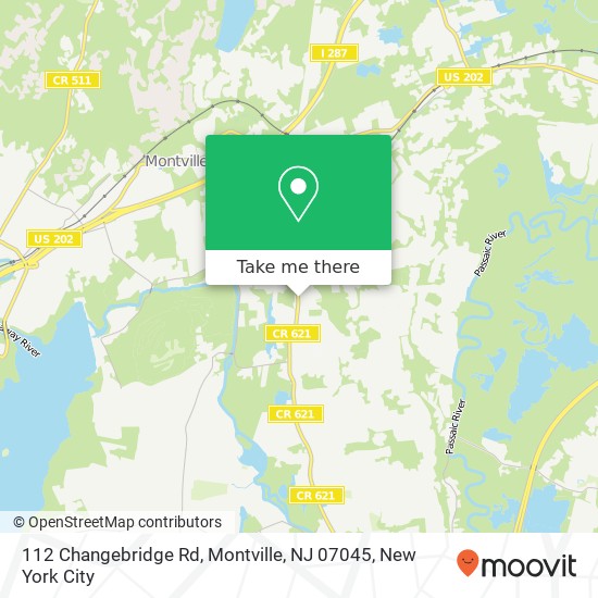 Mapa de 112 Changebridge Rd, Montville, NJ 07045