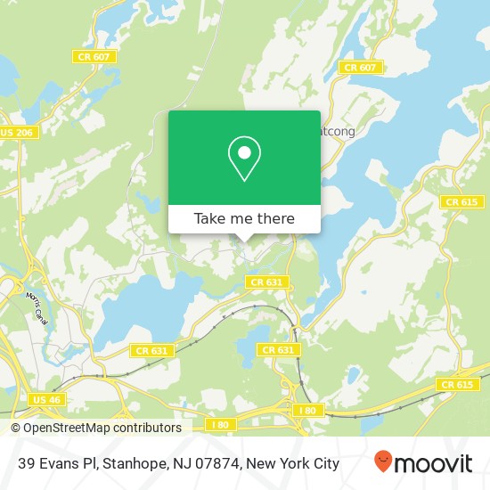 Mapa de 39 Evans Pl, Stanhope, NJ 07874