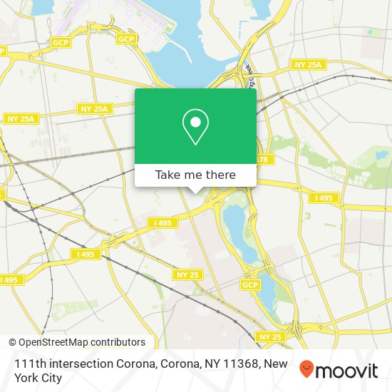 111th intersection Corona, Corona, NY 11368 map