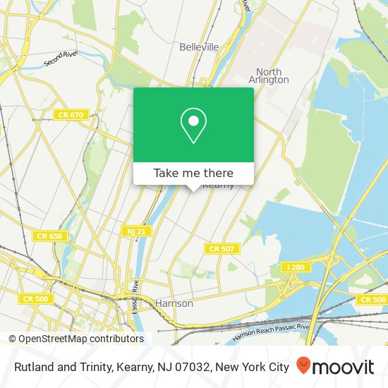 Rutland and Trinity, Kearny, NJ 07032 map