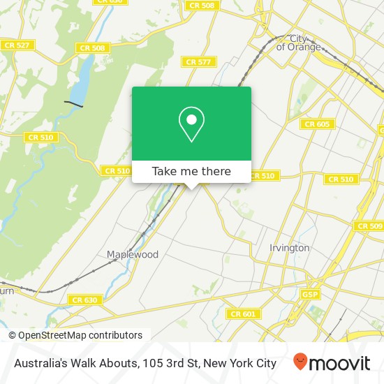 Mapa de Australia's Walk Abouts, 105 3rd St