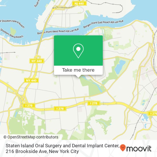 Mapa de Staten Island Oral Surgery and Dental Implant Center, 216 Brookside Ave
