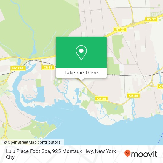 Mapa de Lulu Place Foot Spa, 925 Montauk Hwy