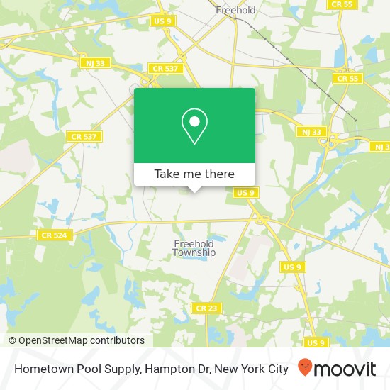 Hometown Pool Supply, Hampton Dr map