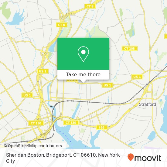 Mapa de Sheridan Boston, Bridgeport, CT 06610