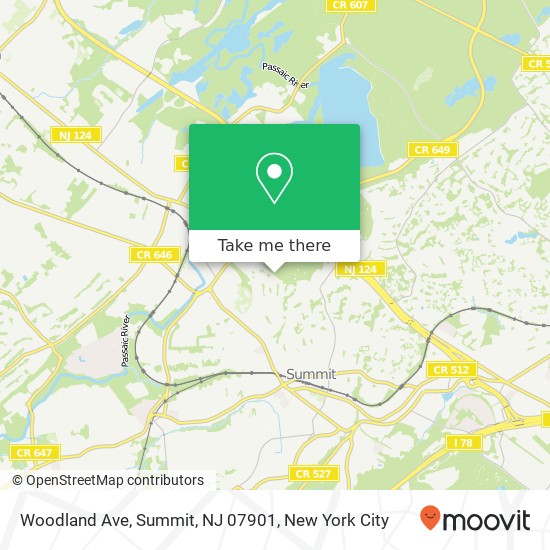 Mapa de Woodland Ave, Summit, NJ 07901