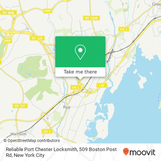 Mapa de Reliable Port Chester Locksmith, 509 Boston Post Rd