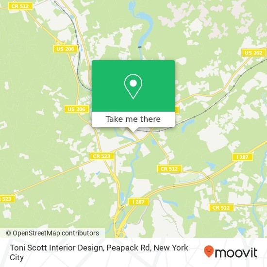 Mapa de Toni Scott Interior Design, Peapack Rd