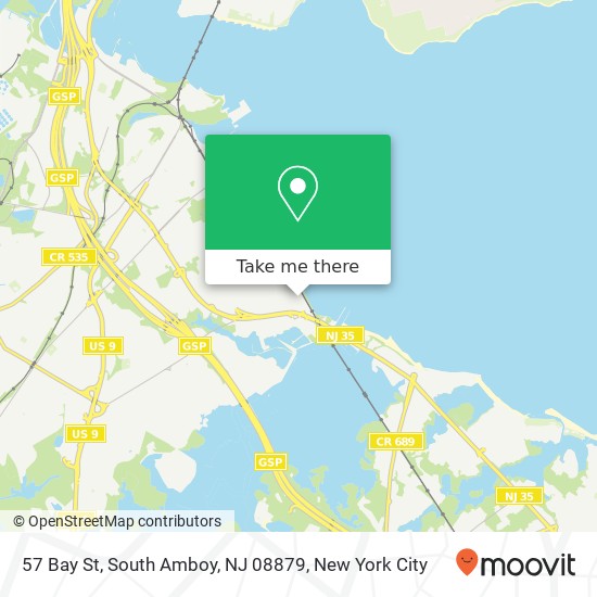 Mapa de 57 Bay St, South Amboy, NJ 08879