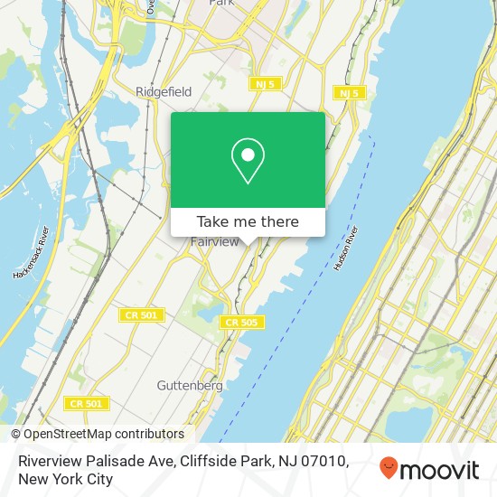 Riverview Palisade Ave, Cliffside Park, NJ 07010 map