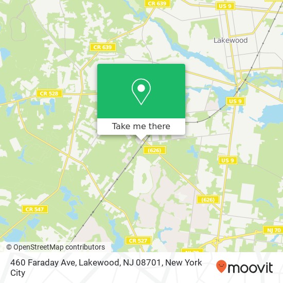 Mapa de 460 Faraday Ave, Lakewood, NJ 08701