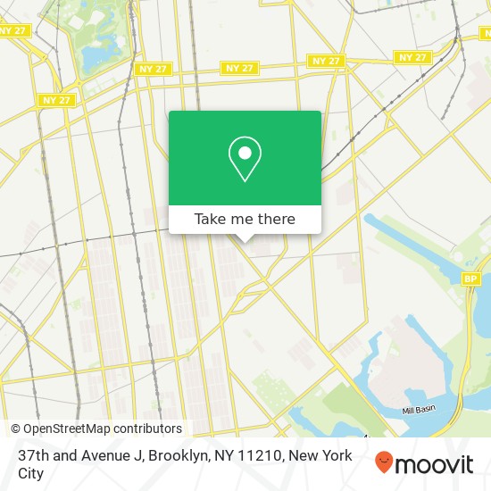 Mapa de 37th and Avenue J, Brooklyn, NY 11210