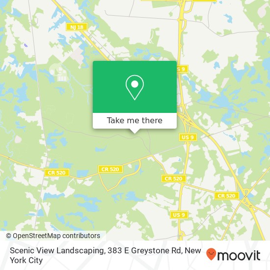Mapa de Scenic View Landscaping, 383 E Greystone Rd