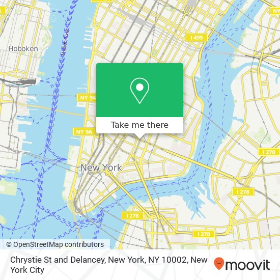 Chrystie St and Delancey, New York, NY 10002 map