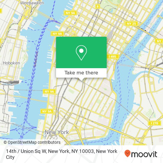 14th / Union Sq W, New York, NY 10003 map