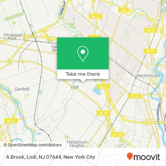 Mapa de A Brook, Lodi, NJ 07644