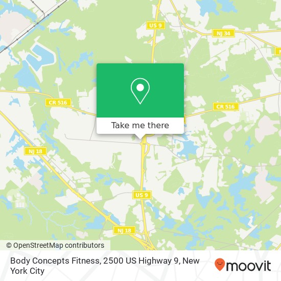 Mapa de Body Concepts Fitness, 2500 US Highway 9