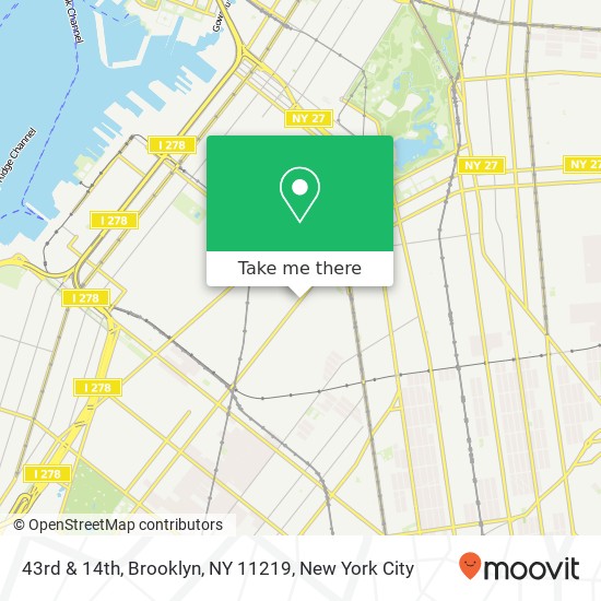 Mapa de 43rd & 14th, Brooklyn, NY 11219