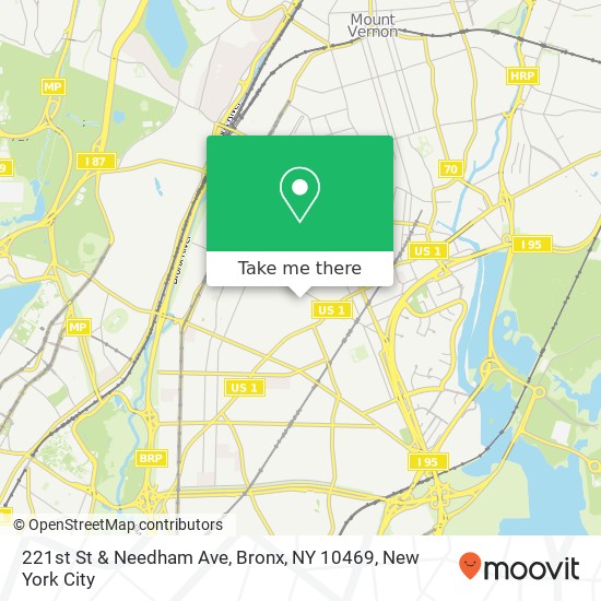 221st St & Needham Ave, Bronx, NY 10469 map