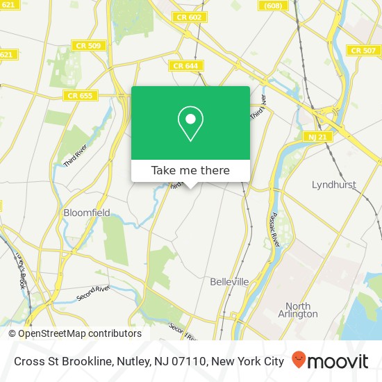 Cross St Brookline, Nutley, NJ 07110 map