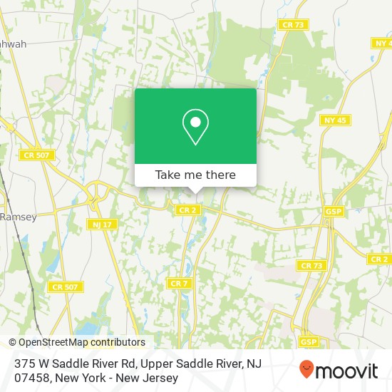 Mapa de 375 W Saddle River Rd, Upper Saddle River, NJ 07458