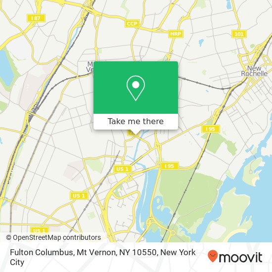Mapa de Fulton Columbus, Mt Vernon, NY 10550