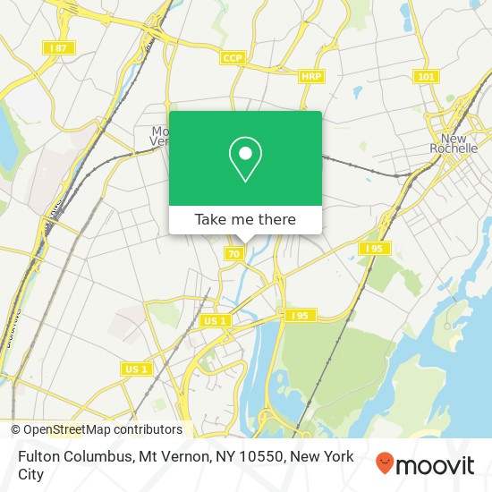 Mapa de Fulton Columbus, Mt Vernon, NY 10550