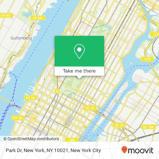 Mapa de Park Dr, New York, NY 10021