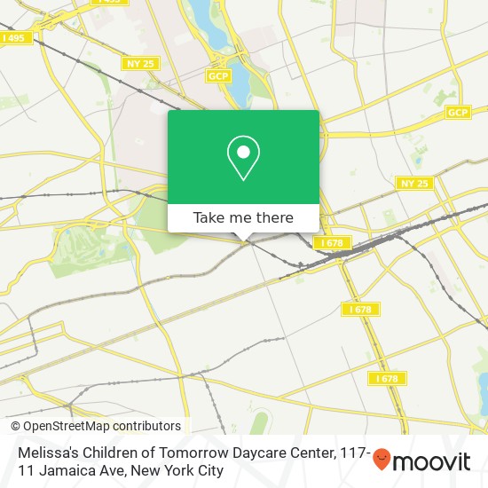 Mapa de Melissa's Children of Tomorrow Daycare Center, 117-11 Jamaica Ave