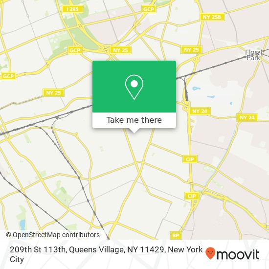 Mapa de 209th St 113th, Queens Village, NY 11429