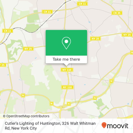 Mapa de Cutler's Lighting of Huntington, 326 Walt Whitman Rd