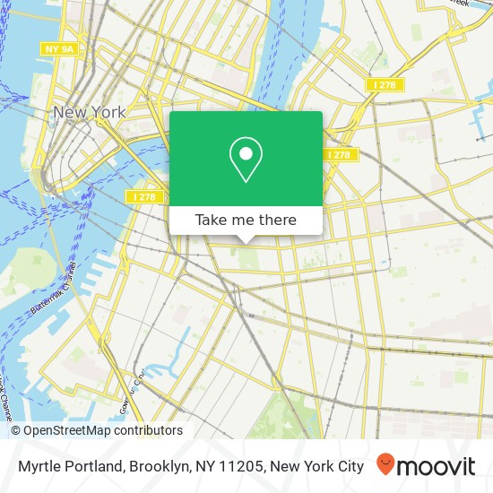 Mapa de Myrtle Portland, Brooklyn, NY 11205