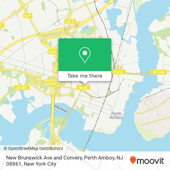 Mapa de New Brunswick Ave and Convery, Perth Amboy, NJ 08861