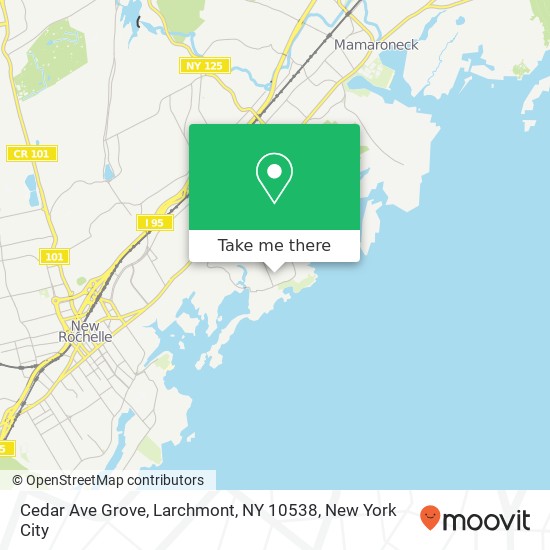Mapa de Cedar Ave Grove, Larchmont, NY 10538