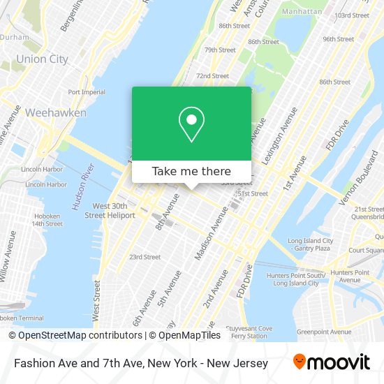 Fashion Ave and 7th Ave map