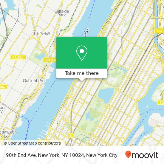 90th End Ave, New York, NY 10024 map