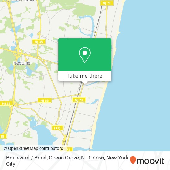 Mapa de Boulevard / Bond, Ocean Grove, NJ 07756